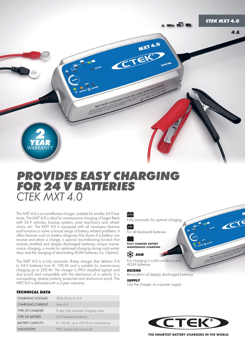 Ctek Xt-4000 24 Volt 4 Amp Battery Charger