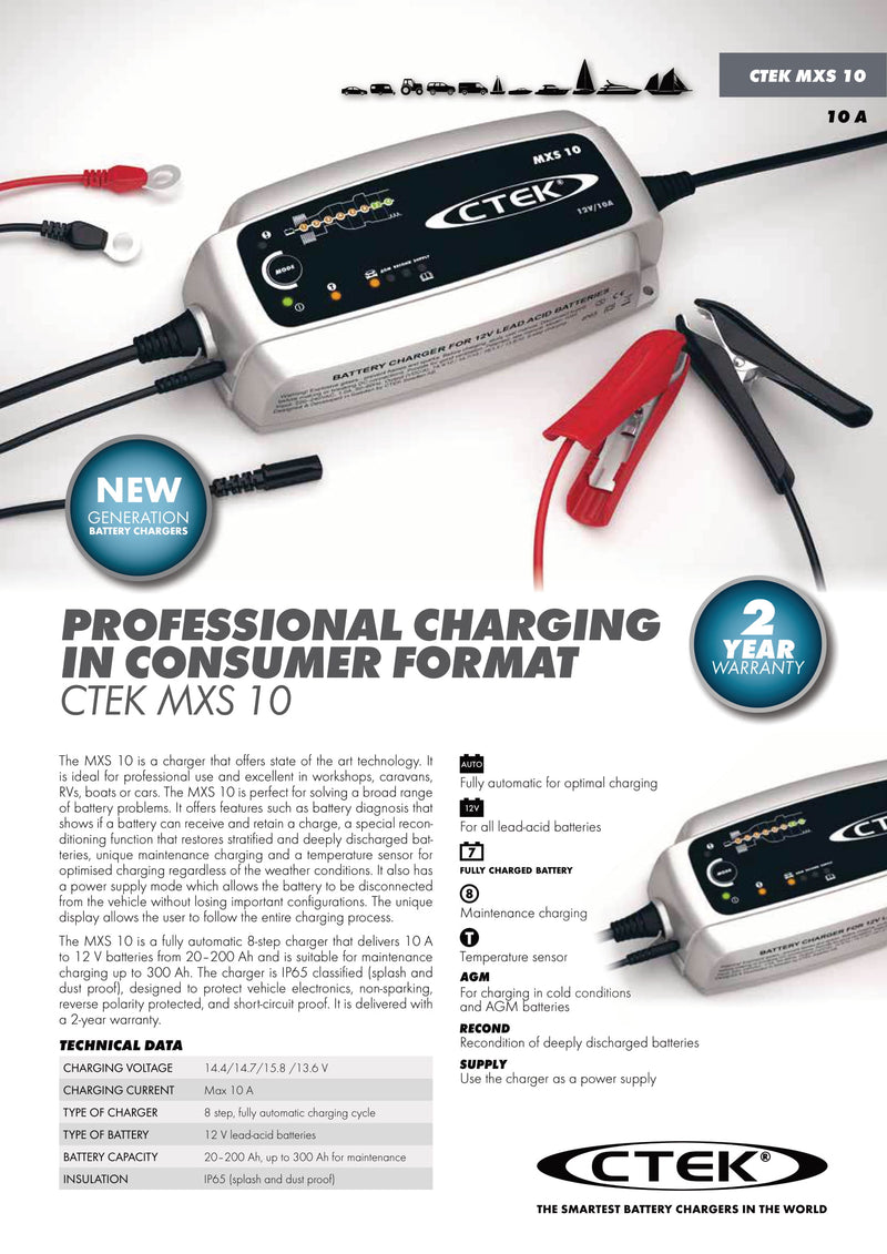 Ctek Mxs 10Ec Garage 12 Volt 10 Amp Charger
